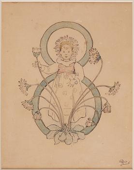 Ottilia Adelborg, "Blomstersiffror med rim", 20 + 1 pcs.