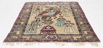 An antique Kerman Raver rug, ca 225 x 141 cm.