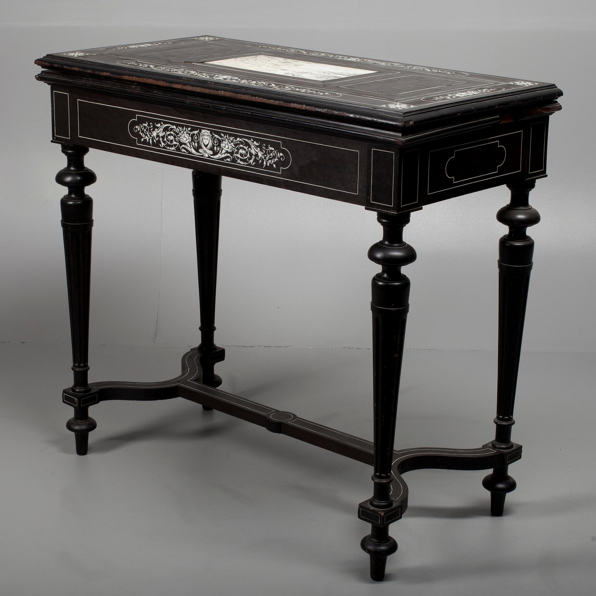 SPELBORD, nyrenässans, Fernando Pogliani-typ, sannolikt Norra Italien 1800-talets slut.