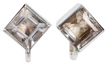 1156. A pair of Wiwen Nilsson sterling and rock crystal earrings, Lund 1948.