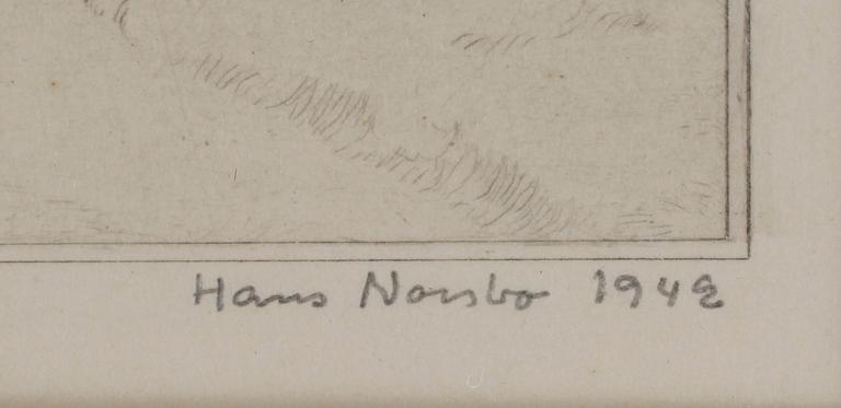 HANS NORSBO, 2 st, etsningar, sign o numr 48/50, dat 1942.