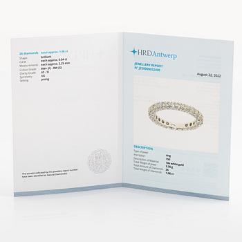 Brilliant cut diamond eternity ring.