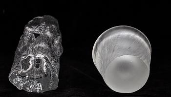 VASER, 2 st, glas, Tapio Wirkkala, sign.