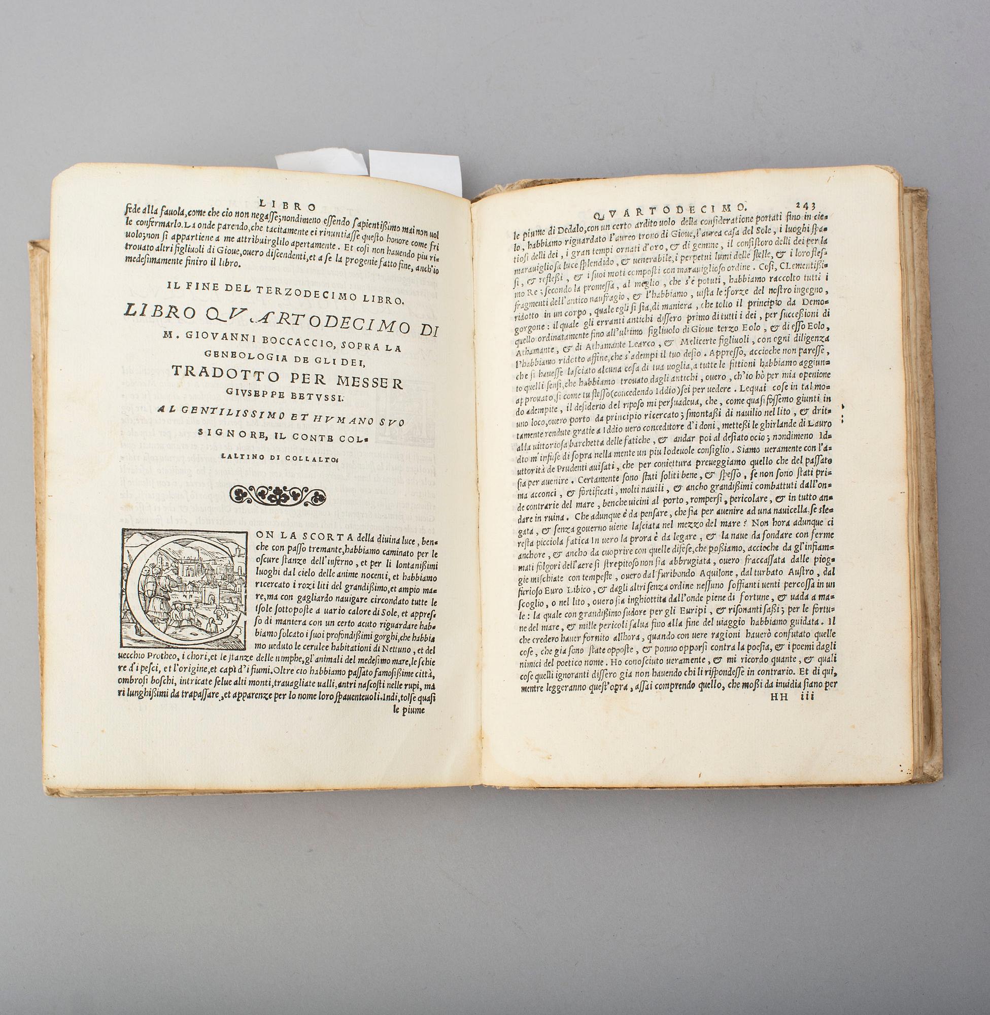 BOK, Boccaccio’s Genealogy of the Pagan Gods, 1547.