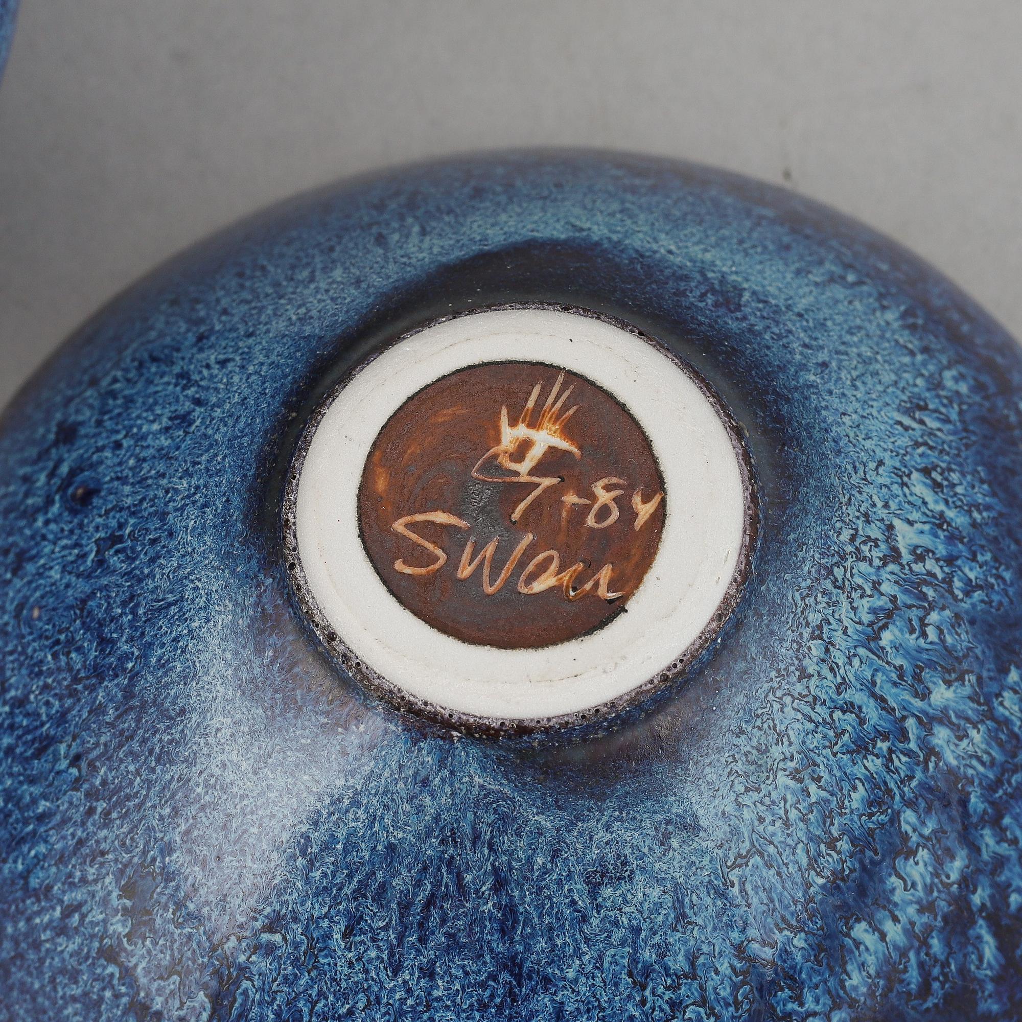 Sven Wejsfelt, a set of two stoneware vases, a bowl and a miniature bowl from Gustavsbergs studio.