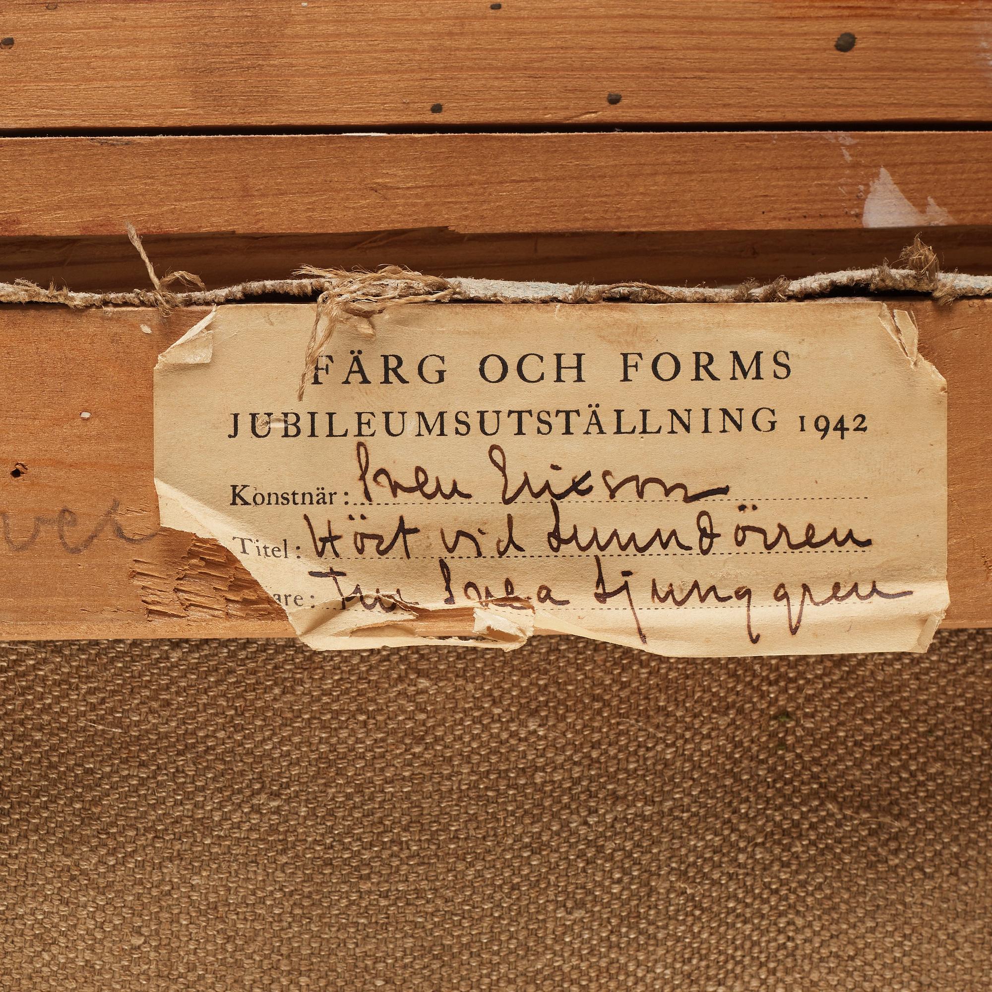 Sven X:et Erixson, "Autumn at Lunndörren" (Höst vid Lunndörren).