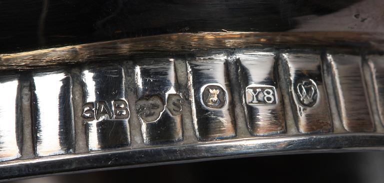 BÄGARE, 3 st, silver, 1938, 1948 samt 1949. CGH. och GAB, Stockholm.