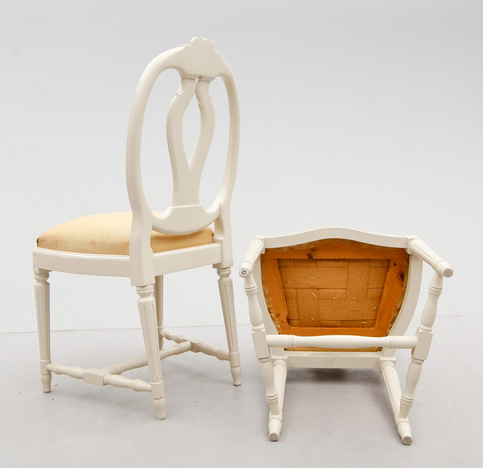 STOLAR, 6 st, gustaviansk stil, 1900-talets andra hälft.