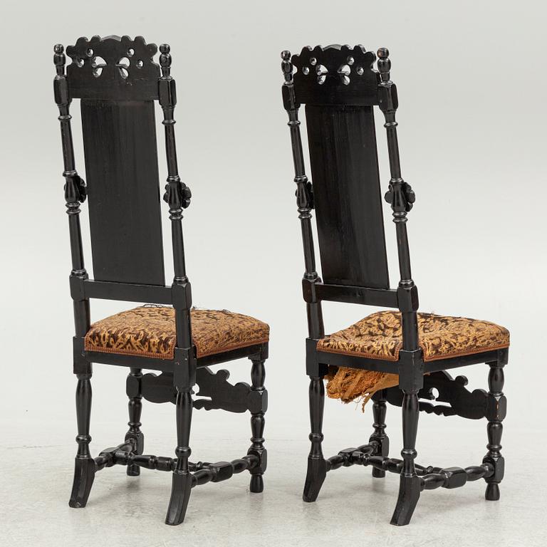 A pair of Baroque chairs, 18th century.