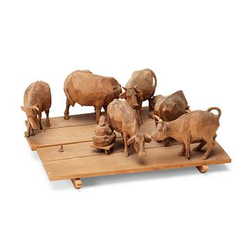 Axel Petersson Döderhultarn, Maid and cows.