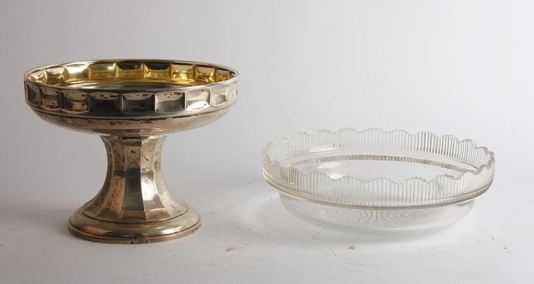 UPPSATSKÅL, silver och glas, K.Andersson.