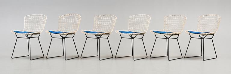 Harry Bertoia, a set of six white lacquered 'Side chairs', Knoll, 1950's-60's.