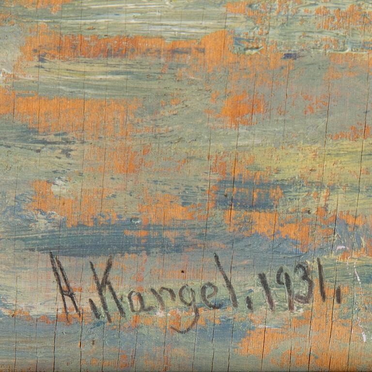 AXEL KARGEL, oil on pannel, signed and dated, 1931.