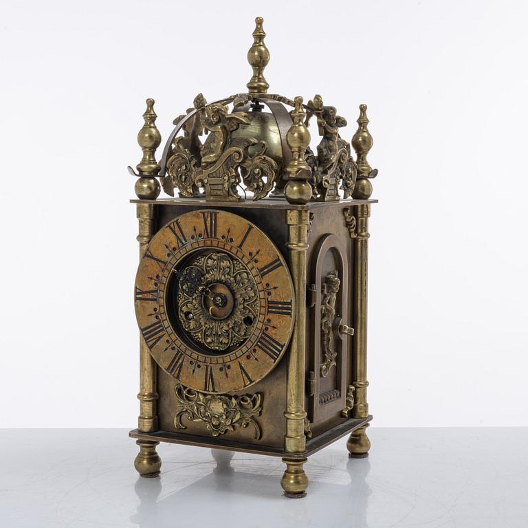 A Baroque style lantern clock, Daniel Møller, Denmark, 20th century.