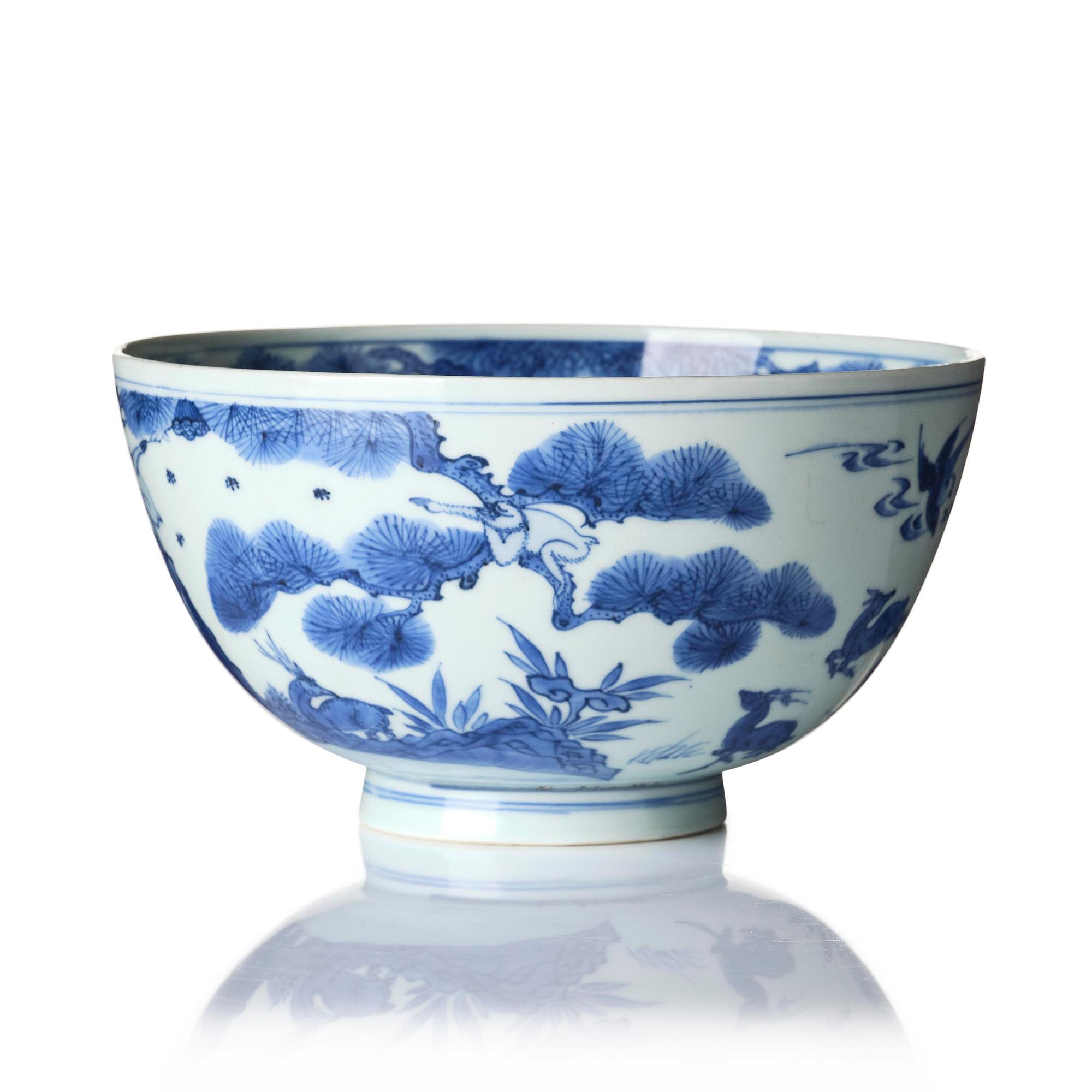 Skål, porslin. Mingdynastin, 1600-tal.