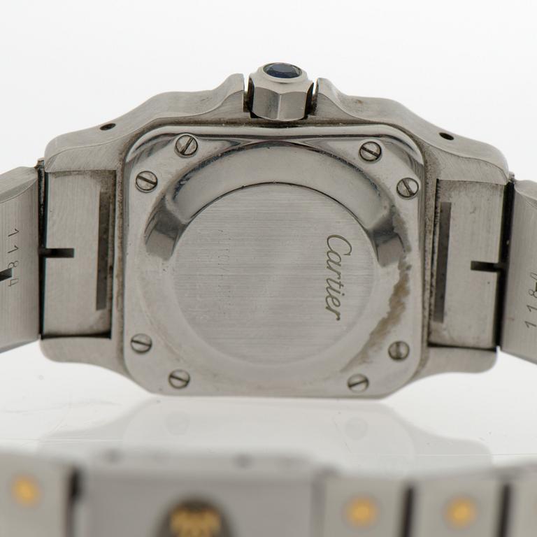 CARTIER, Santos, rannekello, 24 x 24 mm.