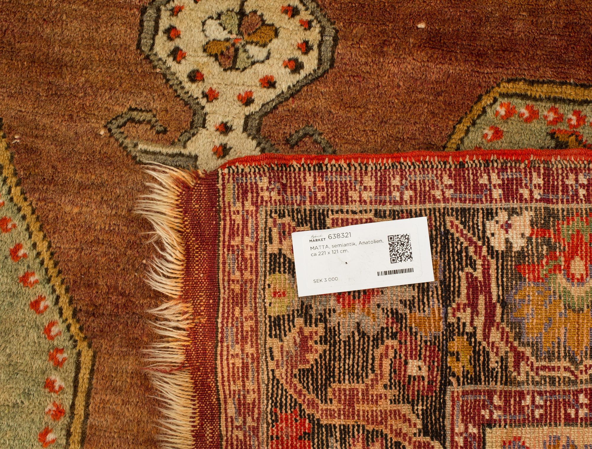 MATTA, semiantik, Anatolien, ca 221 x 121 cm.