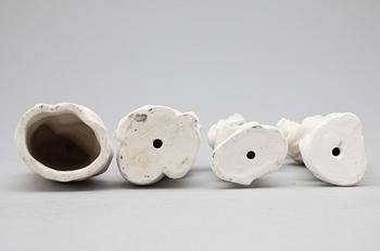 FIGURINER, 4 st, porslin, blanc de chine, Kina 1900-tal.