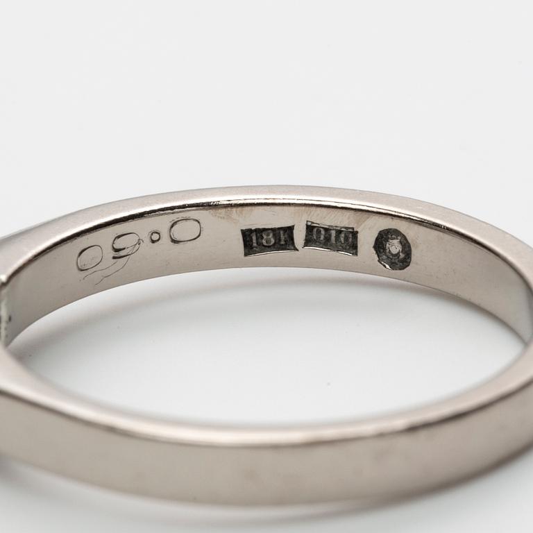 RING, 18K vitguld med briljantslipad diamant, ca 0.60 ct.