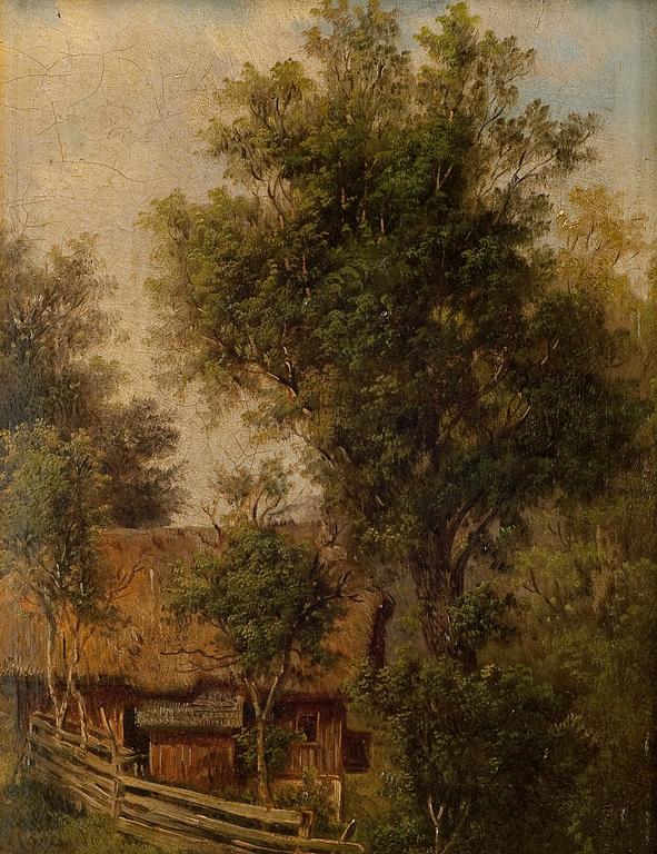 Michail Klodt, SUMMER LANDSCAPE WITH BARN.