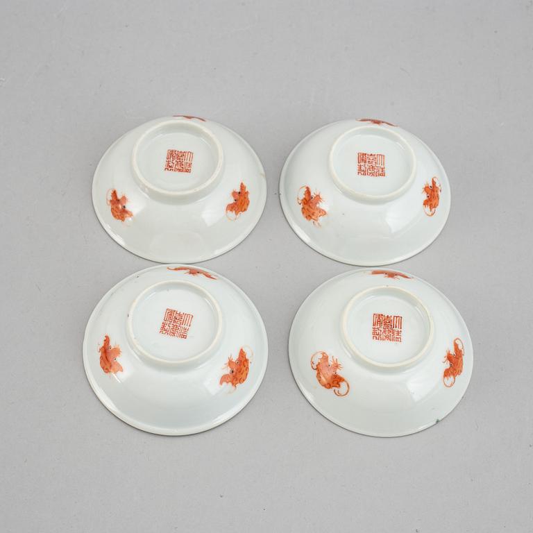 A set of 12 small Chinese dishes, early 20th Century.