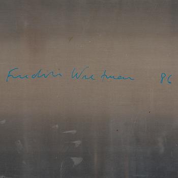 Fredrik Wretman, polyptyk 4 delar, olja på plåt, signerade och daterade -86 a tergo.