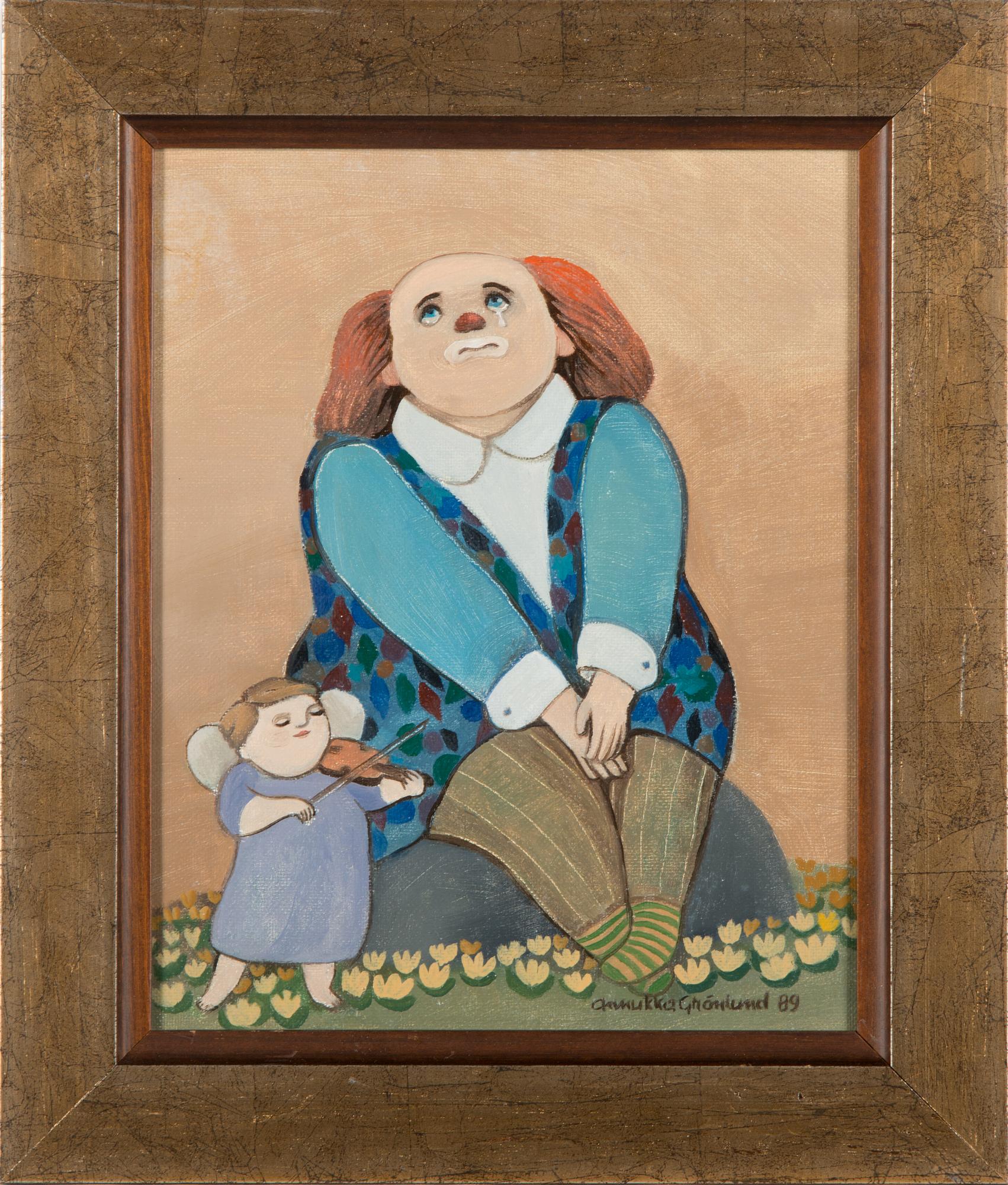 Annukka Grönlund, oil on board, signed and dated-89.