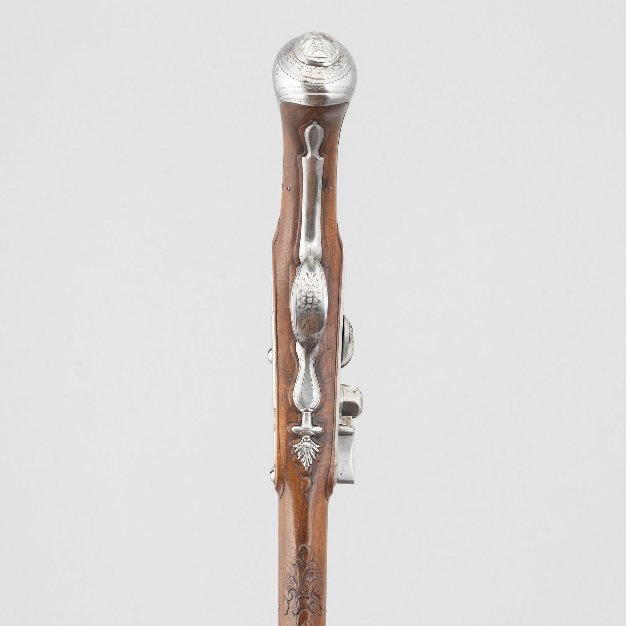 Flintlock pistols, a pair, Franciscus Hillbert Strasbourg (active 1738-1784).