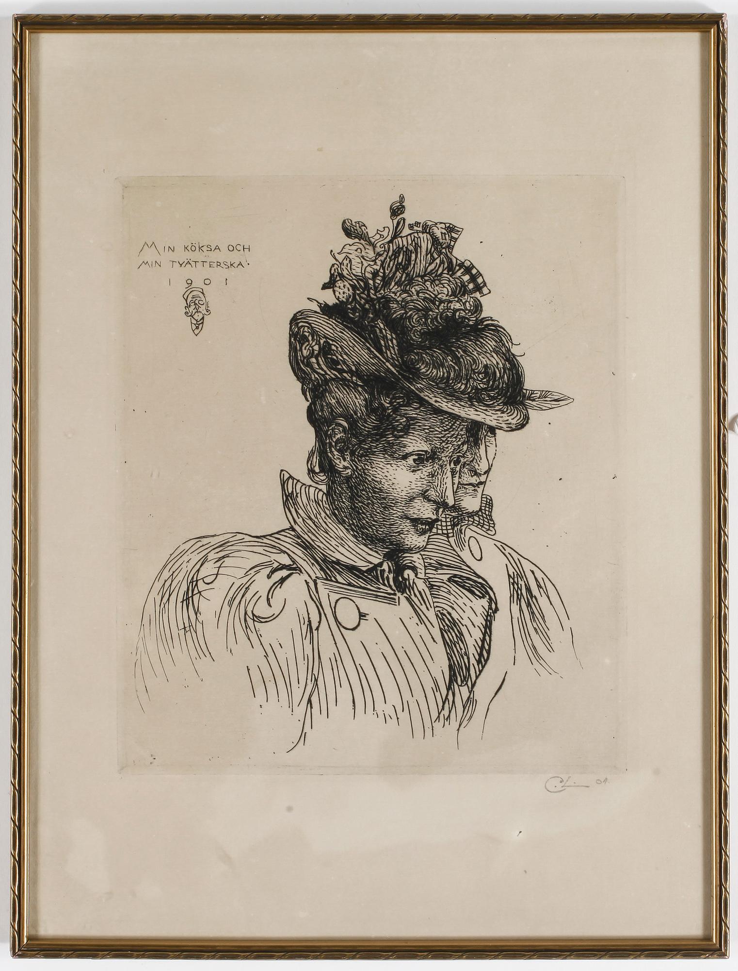 CARL LARSSON, etsning, monogramsignerad samt daterad (19)01.