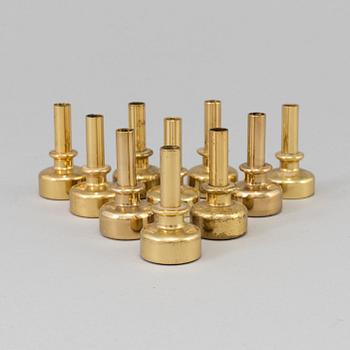 HANS-AGNE JAKOBSSON, 19 brass candle sticks.