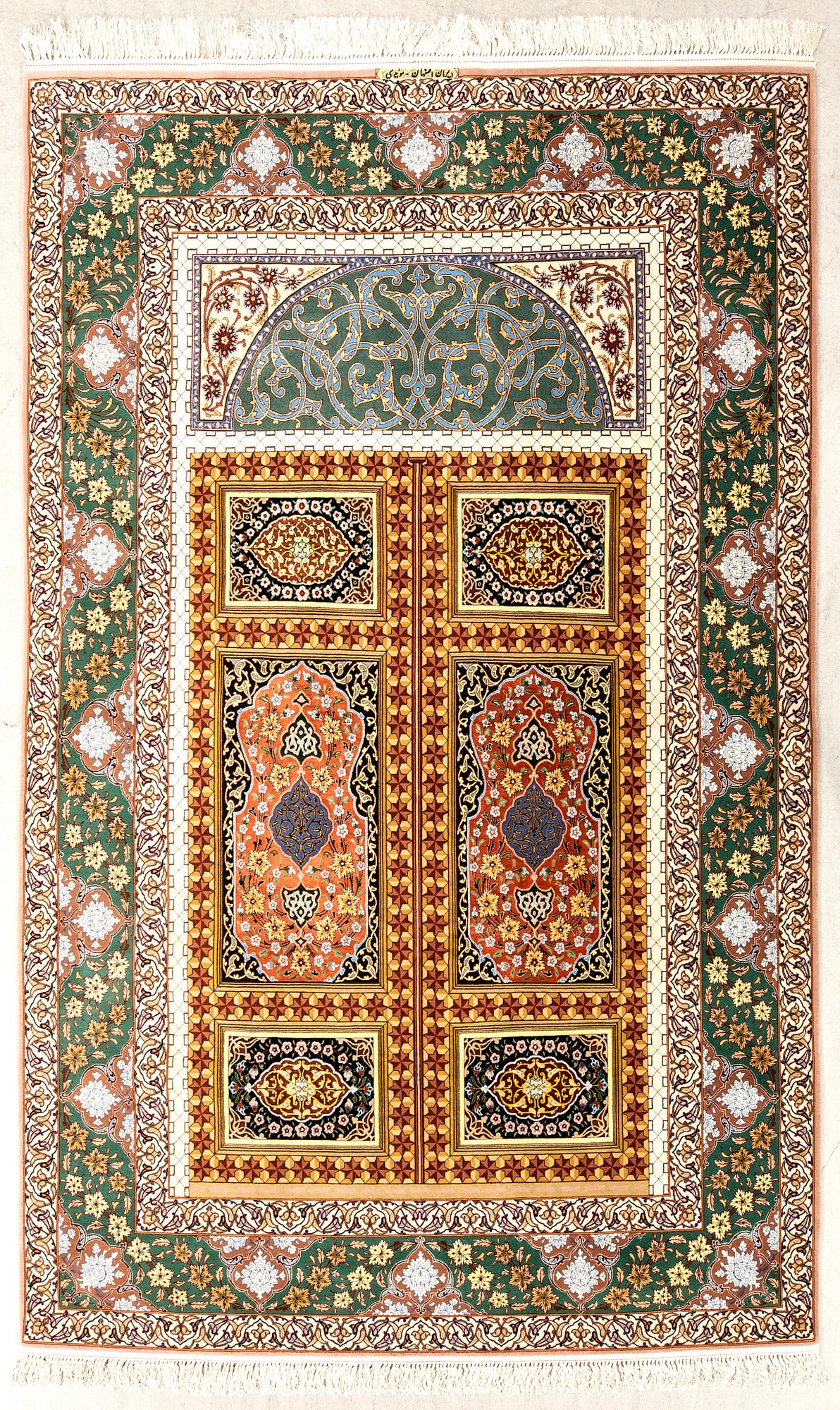 An old Isfahan carpet signed approx 240x174 cm.