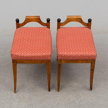 A pair swedish of stools, first half of the 19th century.