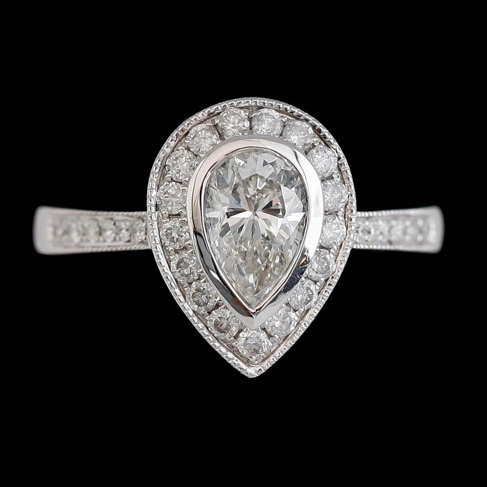 RING, 18 k vitguld, diamanter tot 1.32 ct.