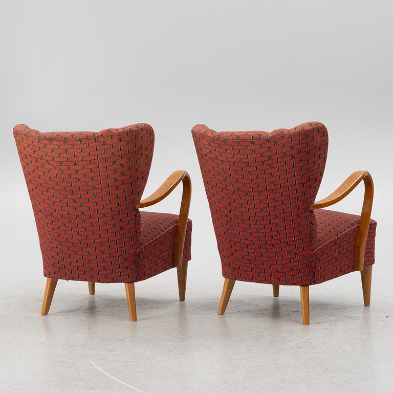 A pair of armchairs, first half of the 20th century, Swedish Modern.