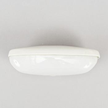 Wilhelm Wagenfeld, a set of three glass and ceramic bathroom lights, Lindner Keramik, Bamberg.
