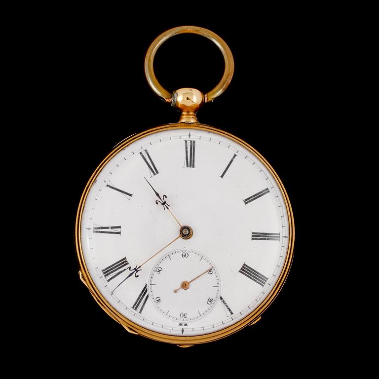 FICKUR, 18K guld samt klockställ, sekelskifte 1800/1900-tal.