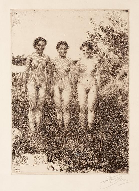 Anders Zorn, "Tre systrar".