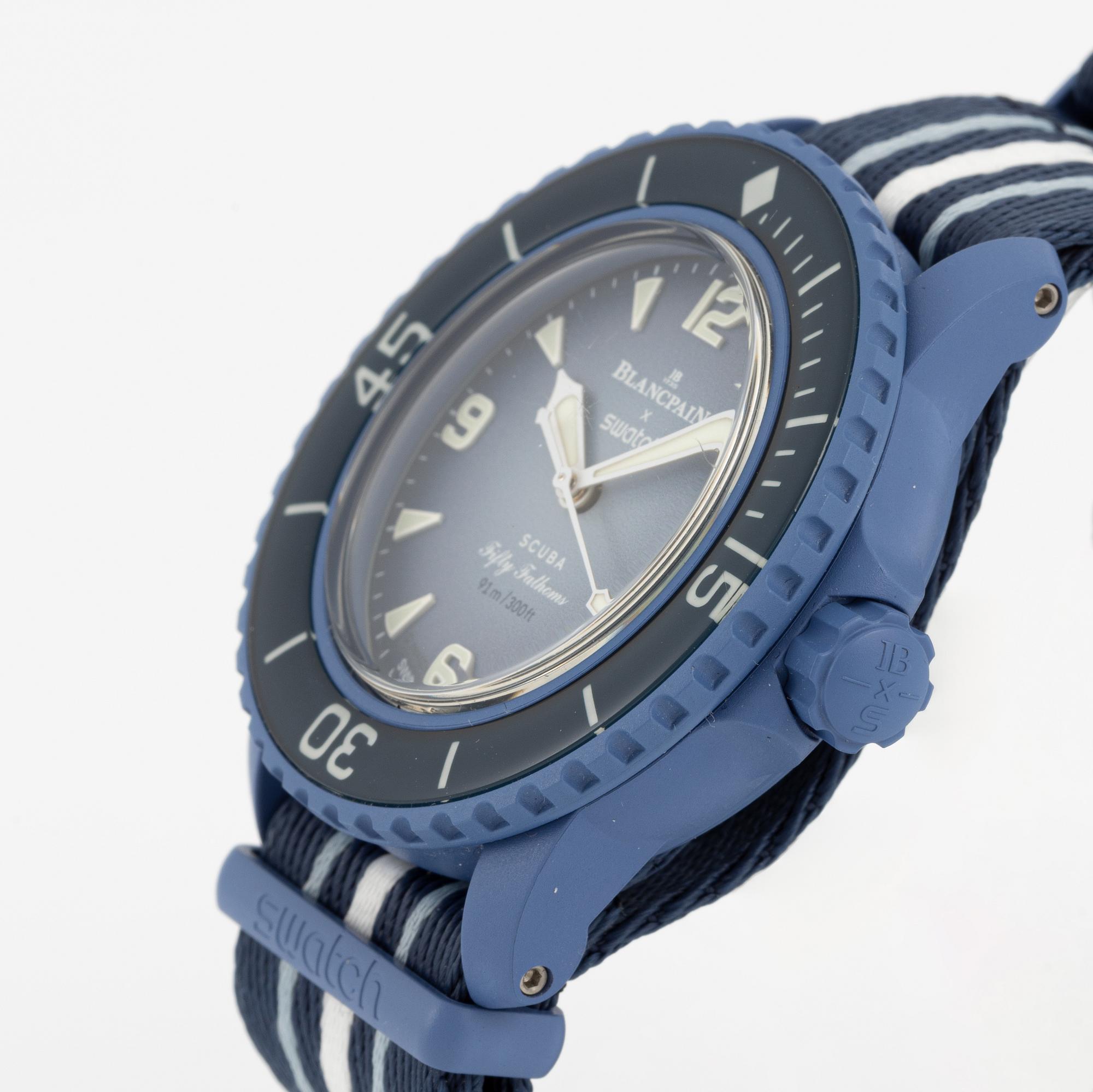 Swatch/Blancpain, Scuba Fifty Fathoms, Atlantic Ocean, wristwatch, 42.3 mm.