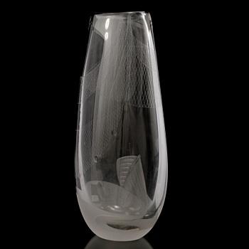 VAS, glas, Vicke Lindstrand, Kosta, 1950-tal.