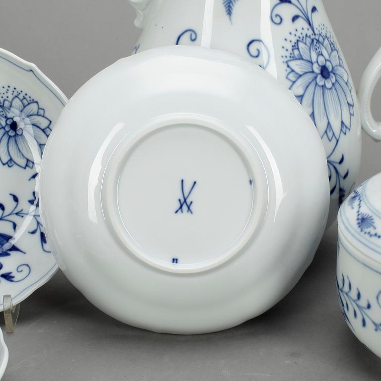 KAFFESERVIS, 8 delar, porslin, Meissen, 1900-tal.