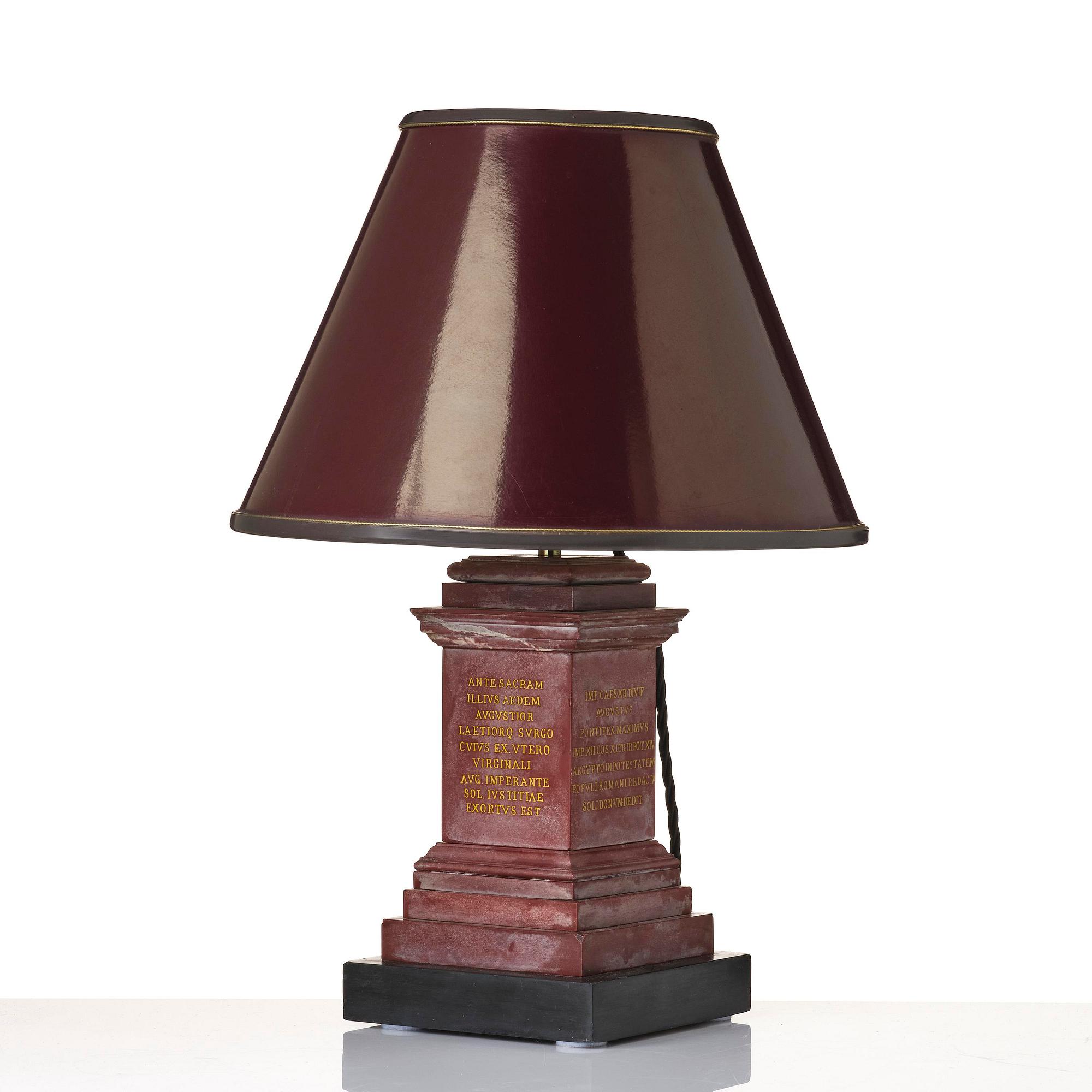 A presumably Italian marble lamp, 20th century.