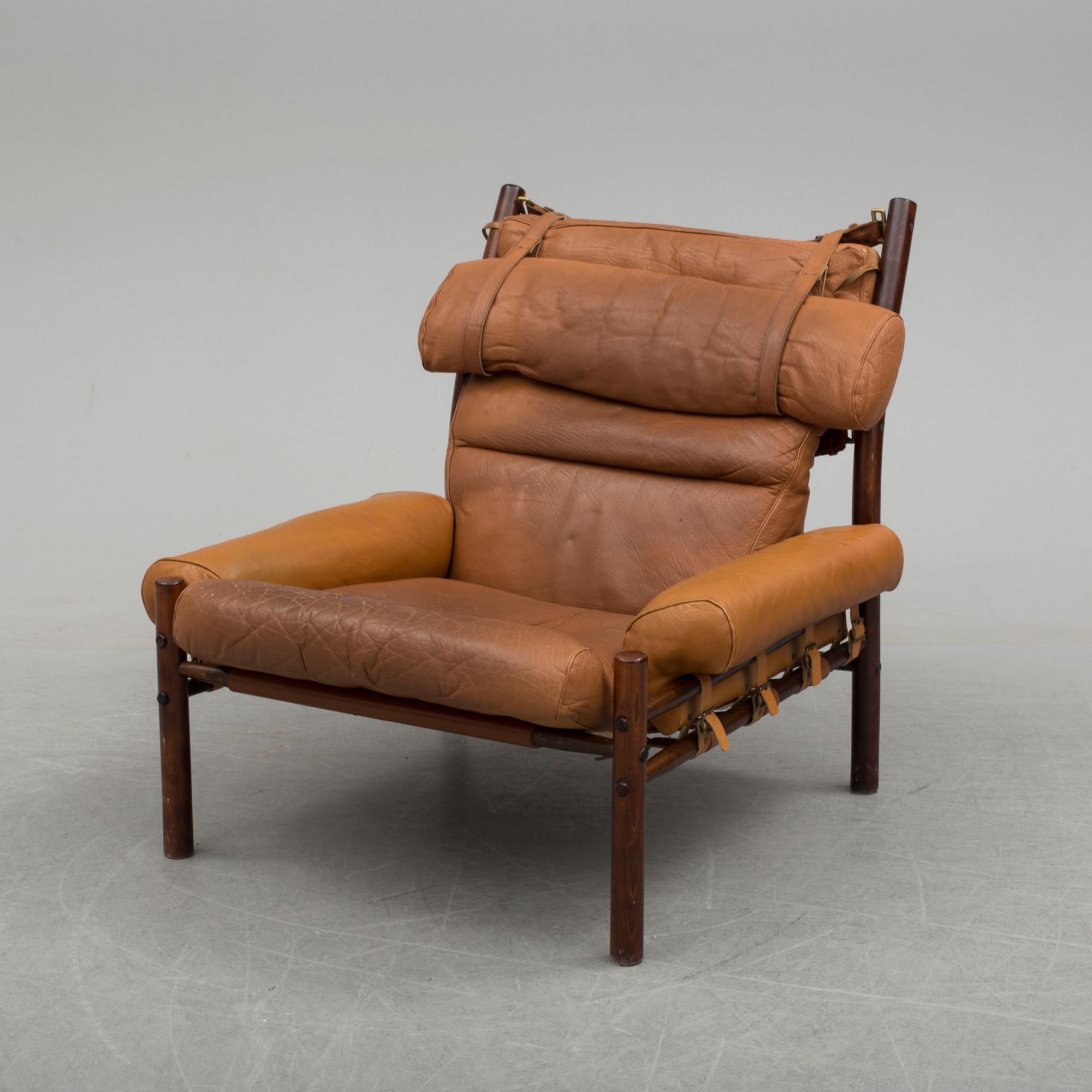 A 1970's leather armchair "Inca" by Arne Norell.