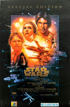 Filmaffischer 2 st., "Star Wars Episod III-Mörkrets Hämd" Sverige 2005 och "Star Wars - Special Edition" Belgien 1997.