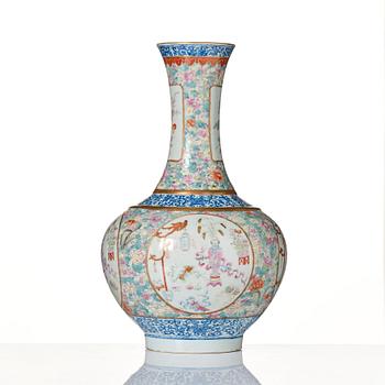 A large famille rose vase, Qing dynasty with Guangxu mark.