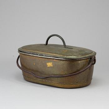 A 19th century brass fisk pan.