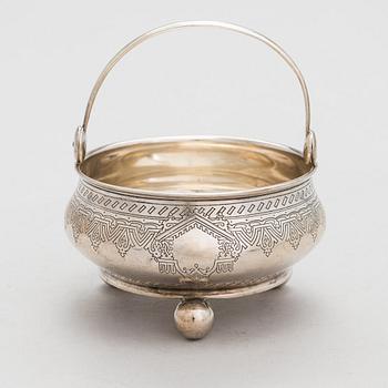 A Russian Pan-Slavic silver sugar bowl, maker's mark of Alexander Fuld, Moscow 1884.