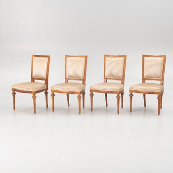 Four Gustavian style chairs, second part of the 20th century.
