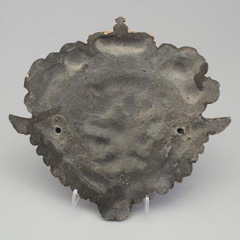 PLAKETT, bly, Stockholms stads brandkontors emblem, 1700-/1800-tal.