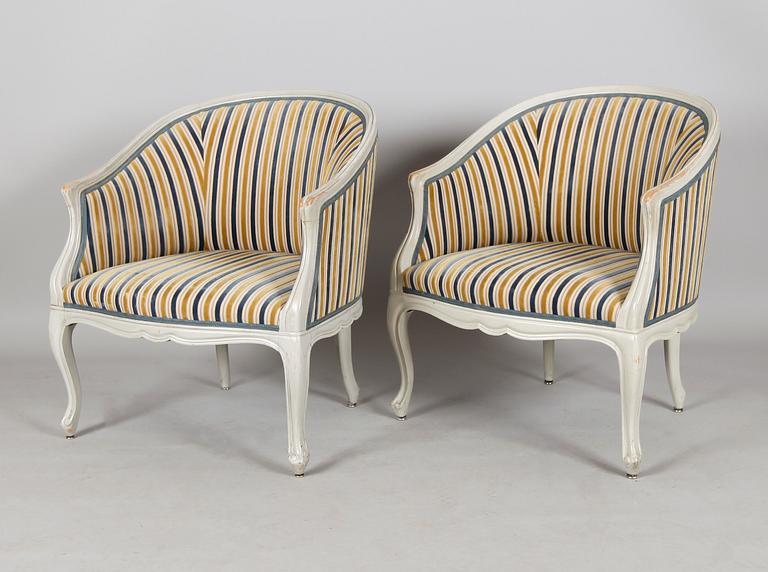 FÅTÖLJER, 1 par, 1900-talets mitt.