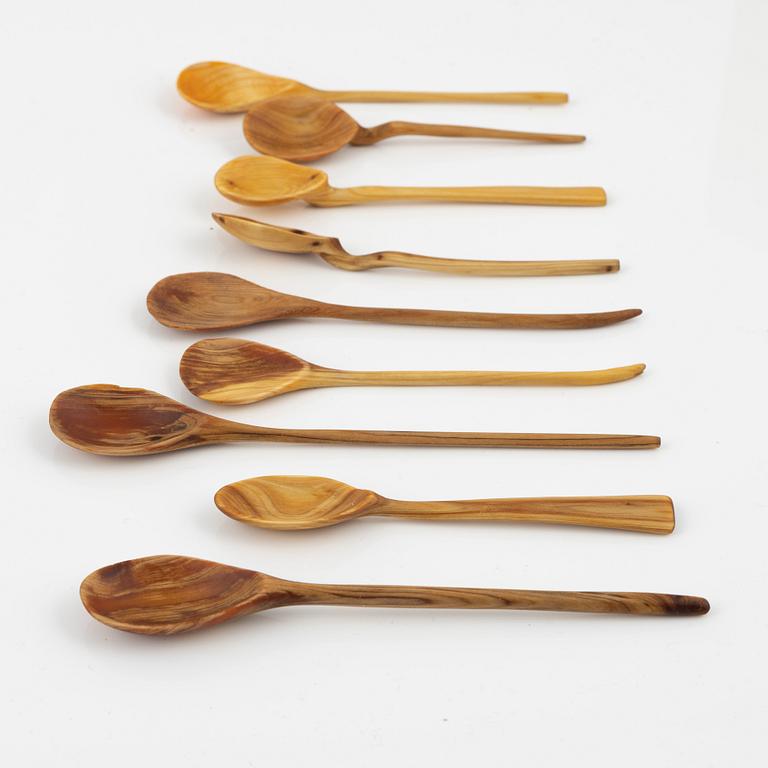 Magnus Ek, a set of nine wood spoons for Oaxen Krog.